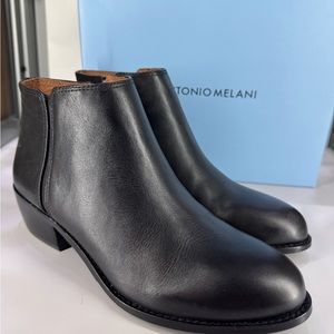 Antonio Melani black leather ankle boots